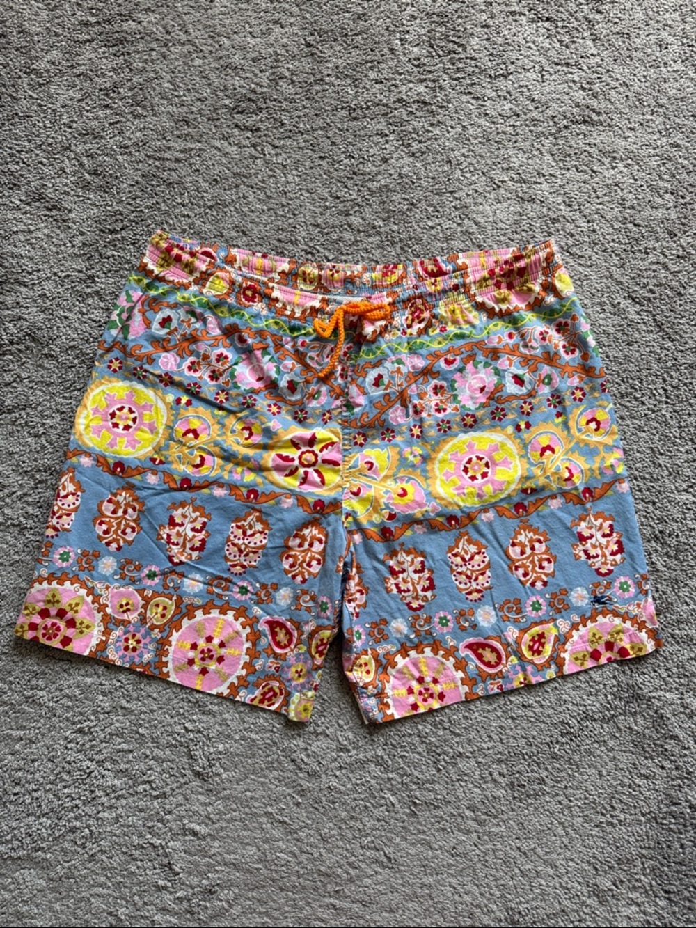 Vintage Etro Milano Swim Trunks Multicolor Paisley Floral Size XL